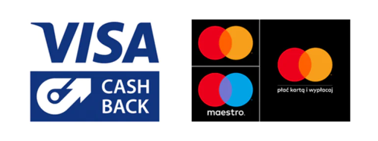 logotypy cashback Visa i Mastercard