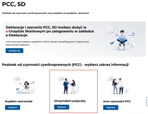 Zrzut ekrany z serwisu podatki.gov.pl