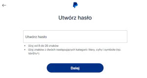 Piąty krok do założenia konta PayPal