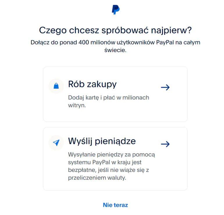 Ósmy krok do założenia konta Paypal