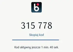 Przykładowy kod BLIK wygenerowany w aplikacji mobilnej PKO Banku Polskiego