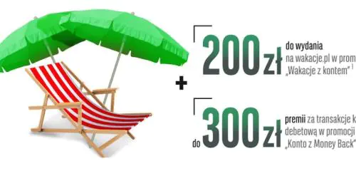 leżak i dwie parasolki promocja BGŻ BNP Paribas