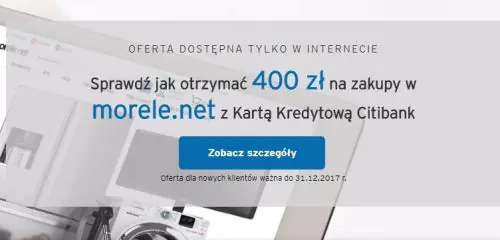 reklama promocji związanej z kartą kredytową Citibank