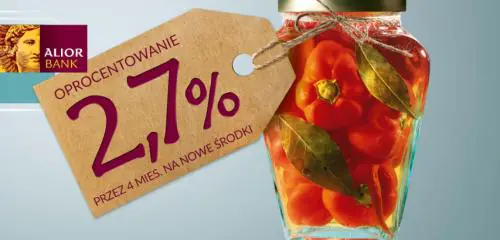 słoik z etykietą prezentującą oprocentowanie konta oszczędnościowego