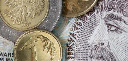 Na zdjęciu jest banknot 10zł i kilka drobnych monet