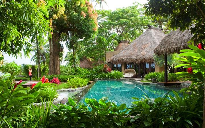 ogród Resort Laucala Island, wyspa Laucala, rejony Polinezji i Fidżi
