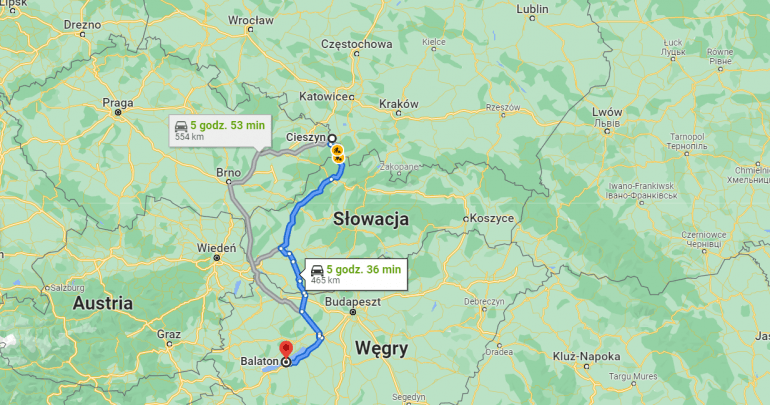 trasy na Węgry