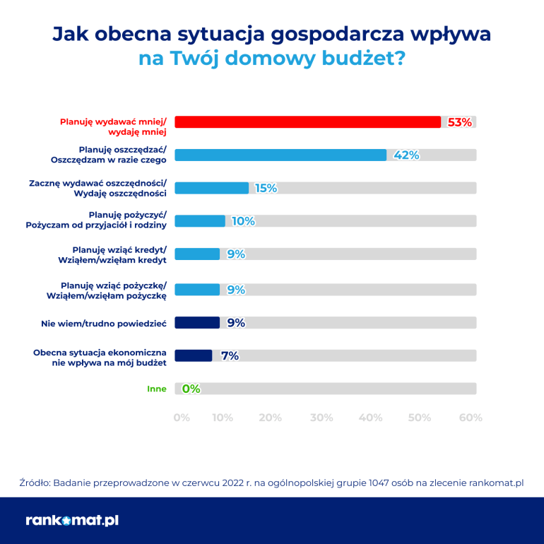 Puste portfele Polaków - 1/3 pożycza na bieżące wydatki - infografika, jak obecna sytuacja gospodarcza wpływa na domowy budżet?