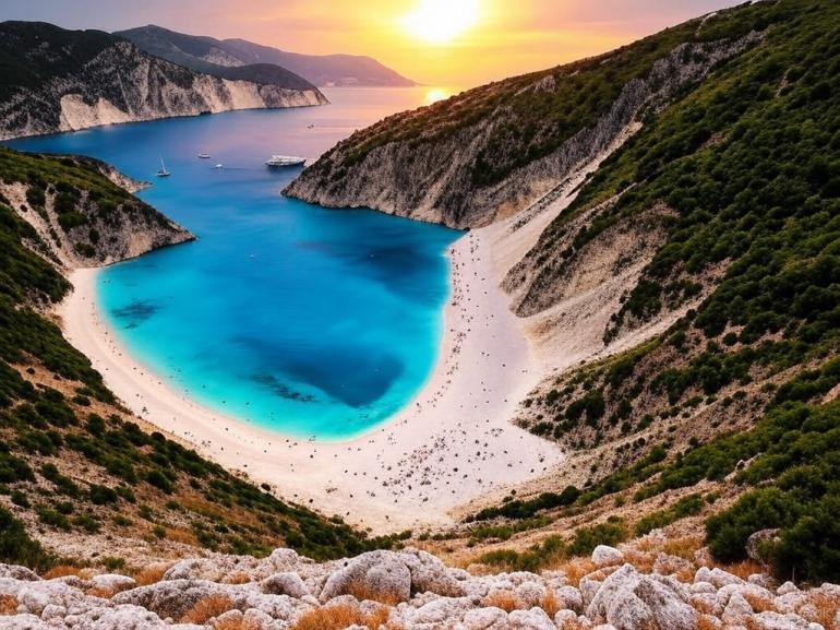 Myrtos Beach, Kefalonia, Grecja