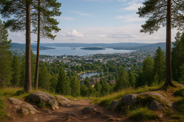 Oslo, piękna natura, panorama miasta
