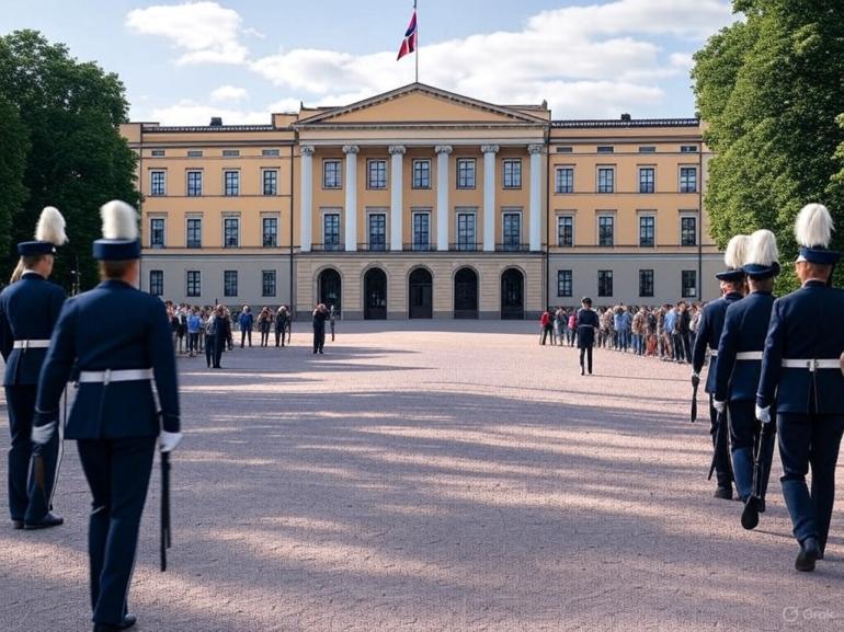 Pałac Królewski w Oslo i zmiana warty