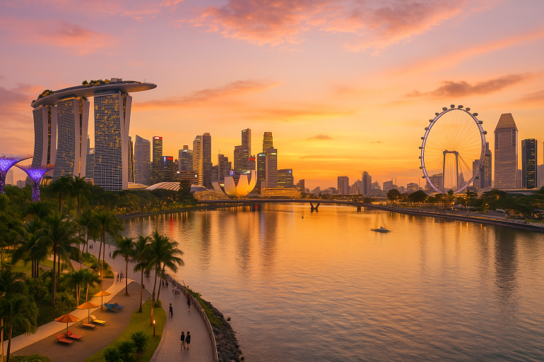 Zachód słońca, Singapur