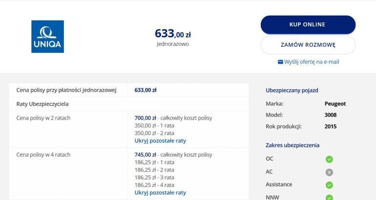 oc na raty - jak sprawdzić płatność