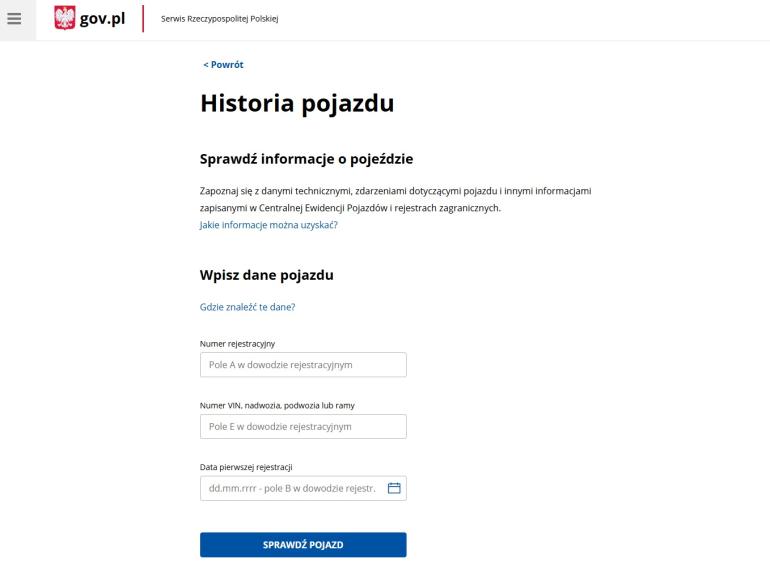 sprawdzenie OC na historiapojazdu.gov