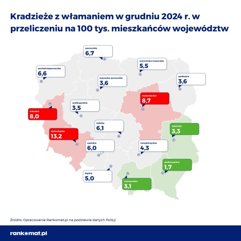 Mapa kradzieży z włamaniem