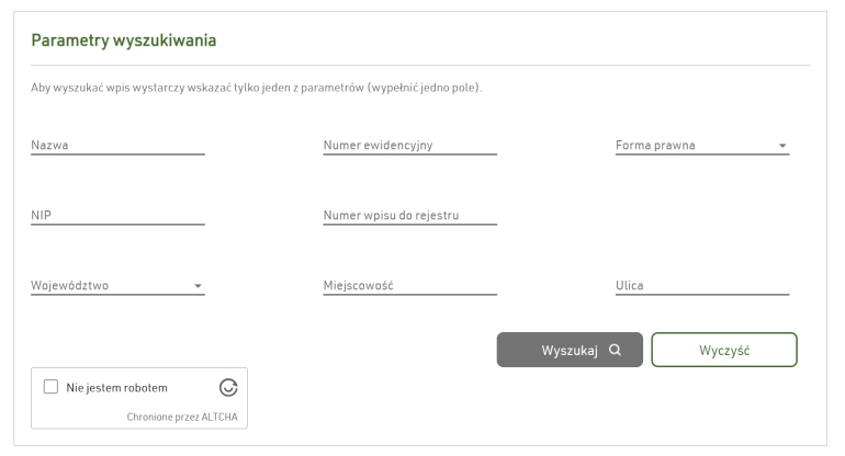formularz wyszukiwania