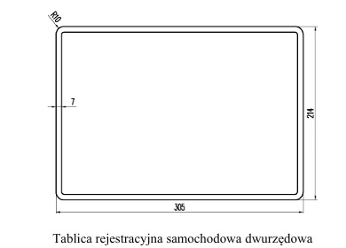 Tablica rejestracyjna samochodowa - dwurzędowa