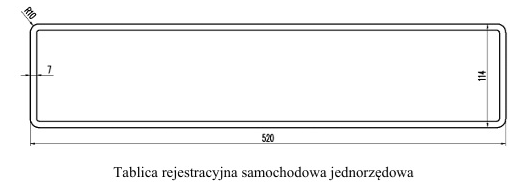 Tablica rejestracyjna samochodowa - jednorzędowa