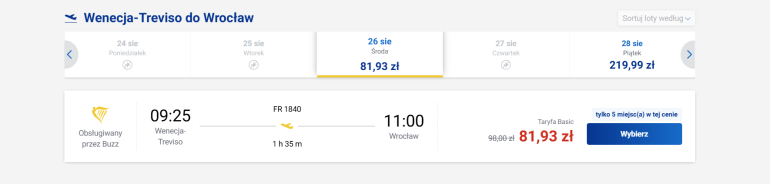 Bilet lotniczy do Wrocławia