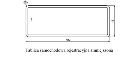 Tablica rejestracyjna samochodu - zmniejszona