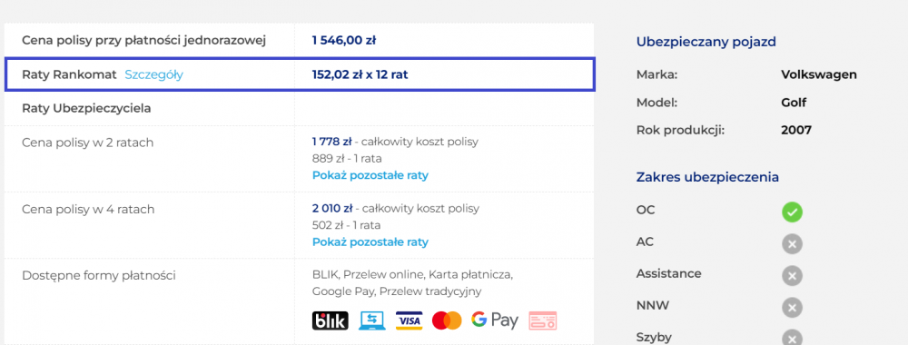 Co ile płaci się ubezpieczenie samochodu? Rankomat.pl