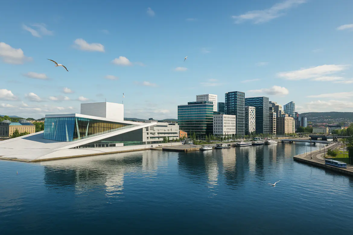 panorama Oslo, stolicy Norwegii