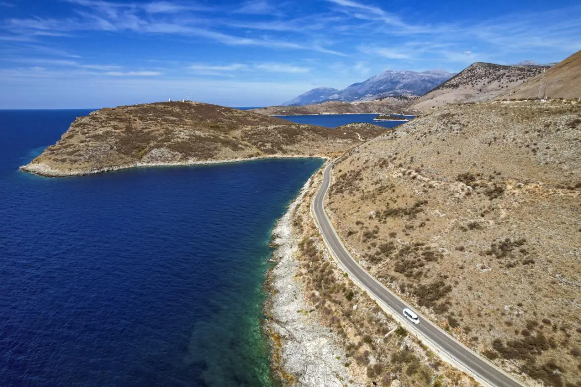 droga nad Morzem Adriatyckim, Albania, panorama