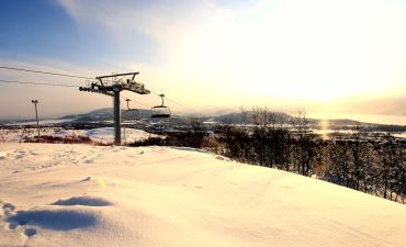 widok na stoki narciarski w Norwegii