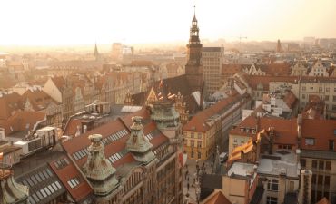 widok na panoramę Wrocławia