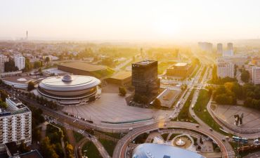 widok na Katowice z lotu ptaka