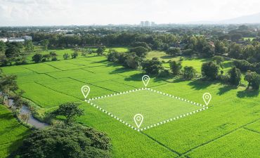 wytyczenie działki pod zabudowę na polu