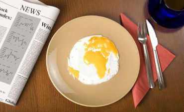 mapa świata na talerzu