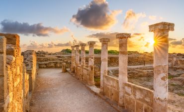 Pafos, Cypr, widok na antyczne ruiny