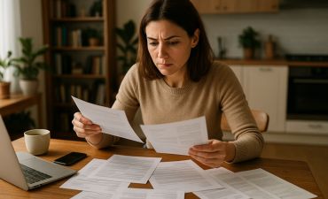 Pani przeglądająca dokumenty