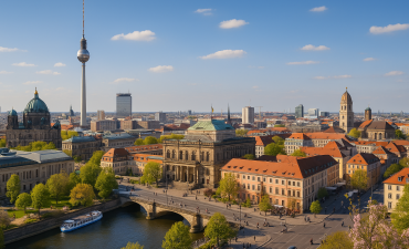 Berlin - widok z lotu ptaka na stolicę Niemiec