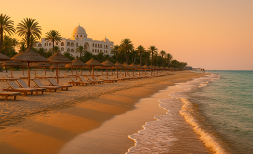 plaża w Tunezji, widok na morze