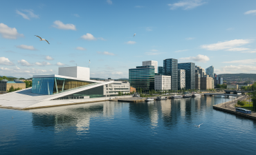 panorama Oslo, stolicy Norwegii