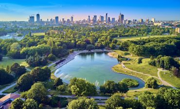 Widok na miasto i park
