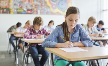 Uczniowie podczas egzaminu