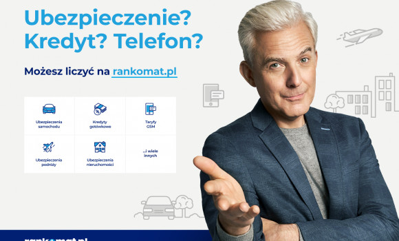 Hubert Urbański w nowym spocie rankomat.pl promującym ubezpieczenia komunikacyjne