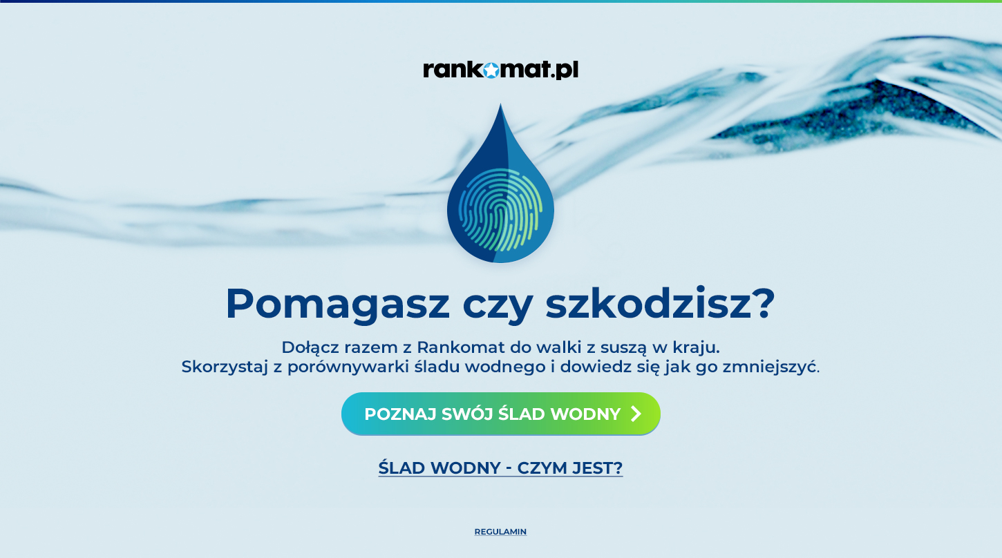 Rankomat walczy z suszą i porównuje ślad wodny Polaków